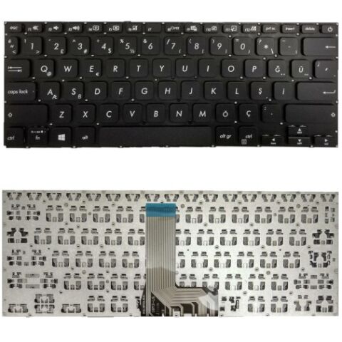Asus X409B, X409BA, X409J, X409JA, X409JB Uyumlu Klavye Tuş Takımı Tuş Seti Siyah Türkçe