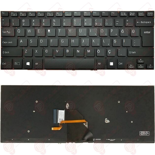 Sony 149237021US, 149237321US Klavye Led Işıklı Siyah TR