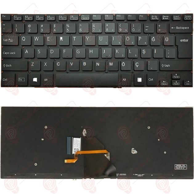 Sony 149237241TR, 149237541TR, 149239341TR Klavye Siyah Işıklı TR