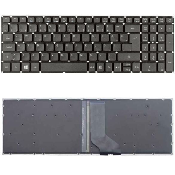 Acer Aspire A315-51, A315-51-533U Uyumlu Klavye Tuş Takımı Tuş Seti Led Işıklı Siyah Türkçe