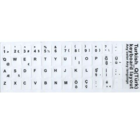 Türkçe Sticker - Beyaz Renk