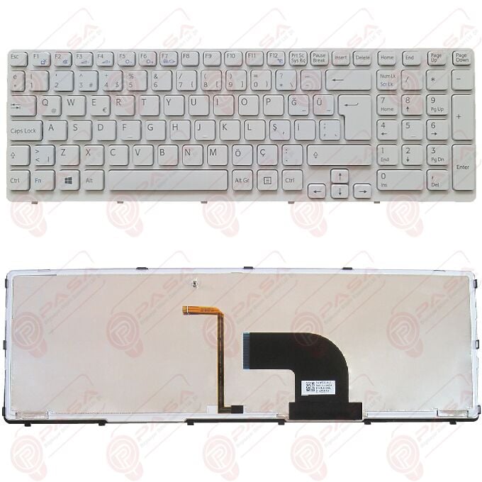 Sony V133846AK1, V133846AS1 Klavye Led Işıklı Beyaz TR