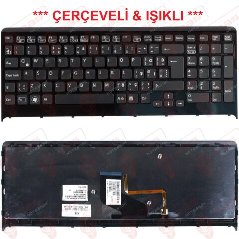 Sony Vaio VPCF23, VPC-F23, VPCF24, VPC-F24 Klavye Siyah TR
