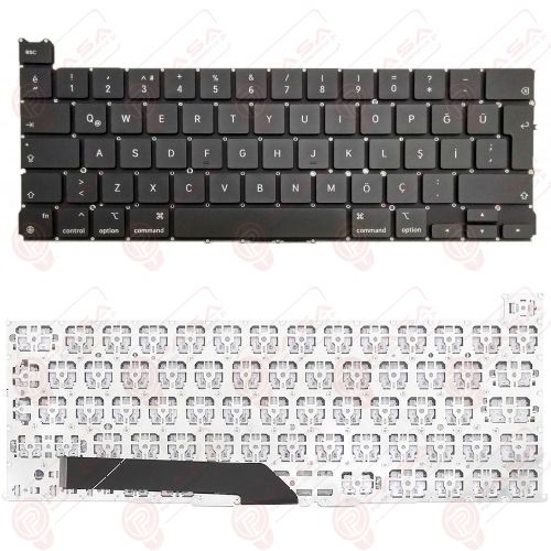 Apple Macbook Pro EMC 3347, EMC3347 Uyumlu Klavye Tuş Takımı Tuş Seti Siyah Türkçe