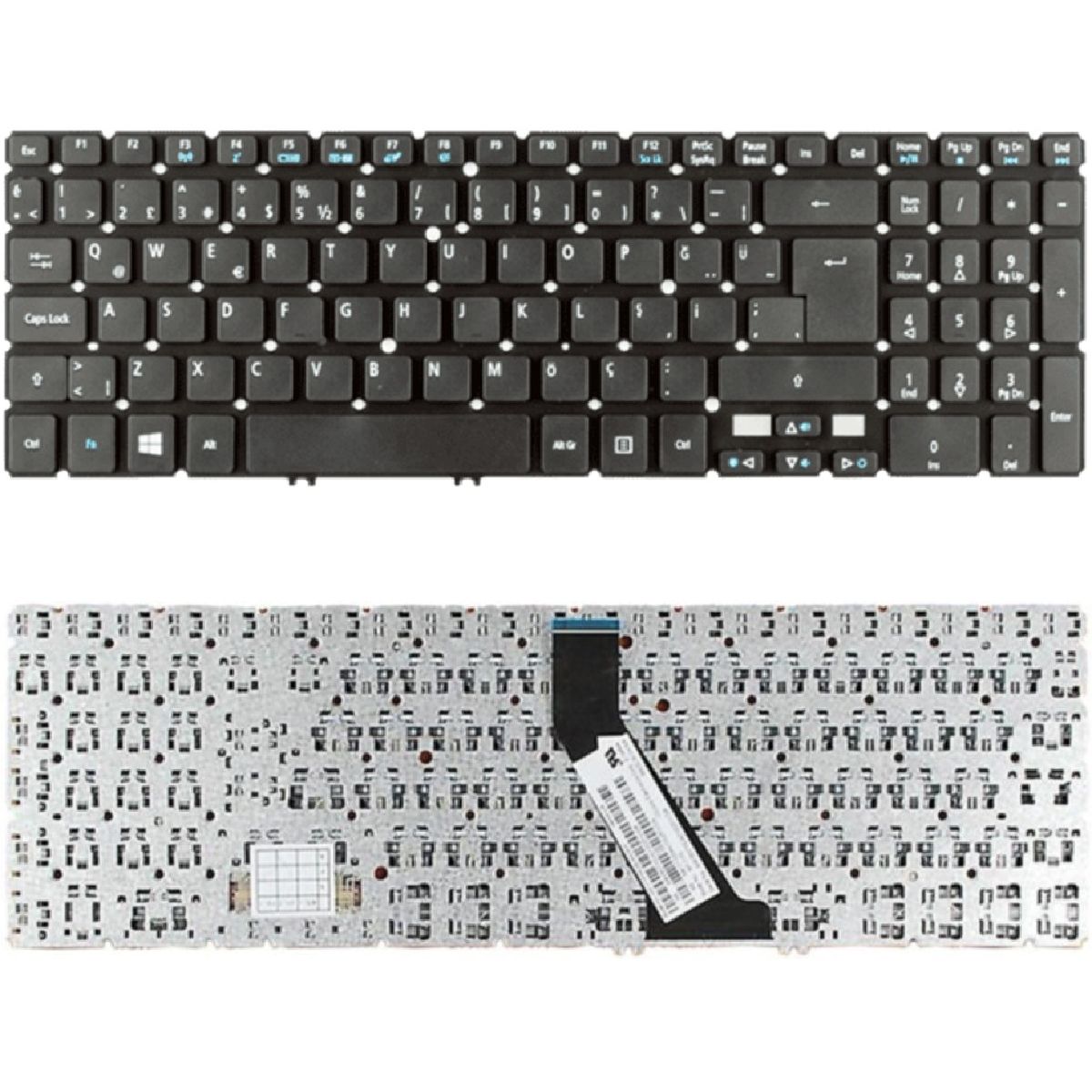 Acer NSK-R3JBC, NSK-R3KBW, NKI171707W Uyumlu Klavye Tuş Takımı Tuş Seti Siyah Türkçe