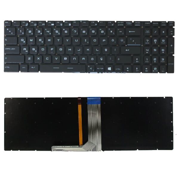 MSI PE62 7RD-1229XTR, PE62 7RD-1230XTR Klavye Tuş Takımı Işıklı Siyah TR