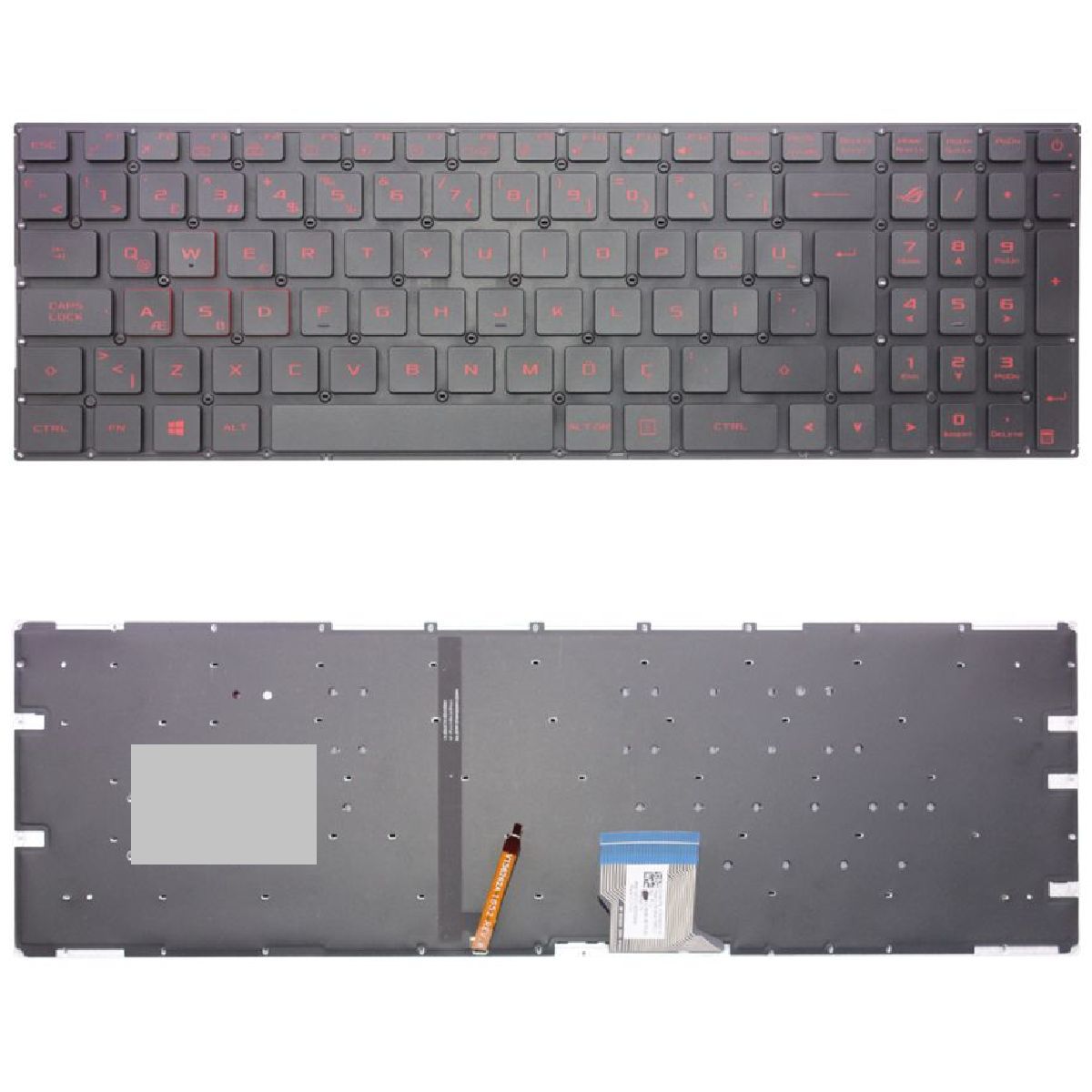 Asus G502V, G502VM, G502VS, G502VT, G502VY Klavye Kırmızı Tuş Takımı Tuş Seti Led Işıklı Türkçe