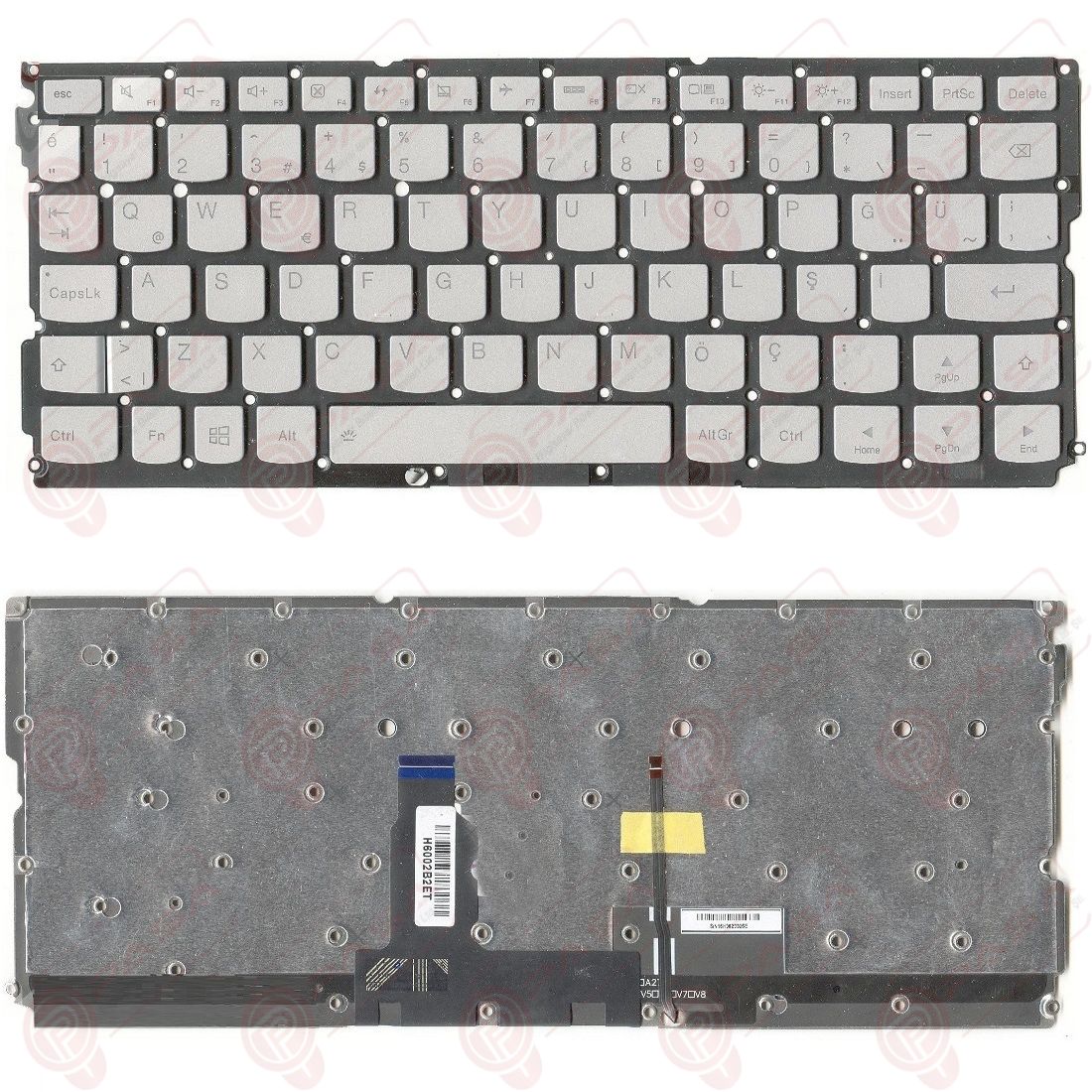 Lenovo 5CB0K93860, 5CB0K93848, 5CB0K93875 Klavye Işıklı Gri TR