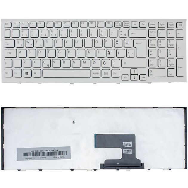 Sony Vaio VPCEH3S1E, VPCEH3S1R, VPCEH3S6E Klavye Beyaz TR