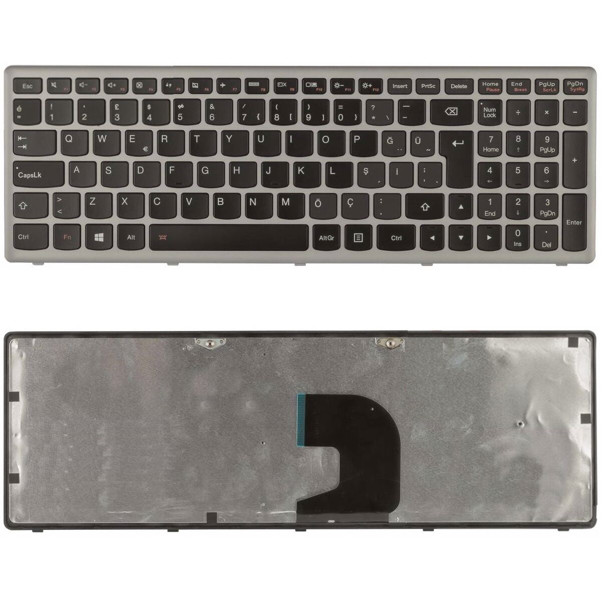 Lenovo MP-12G16TQ-686, MP-12G16LA-686 Uyumlu Klavye Tuş Takımı Gri Türkçe