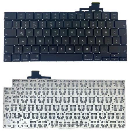 Apple MacBook Pro A2780 2023 EMC 8103, EMC-8103, EMC8103 Uyumlu Klavye Siyah Türkçe Büyük Enter