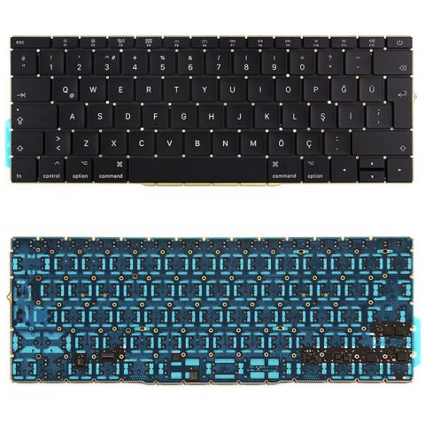 Apple Macbook Pro EMC 2978, EMC2978, EMC 3164, EMC3164 Uyumlu Klavye Tuş Takımı Siyah Türkçe