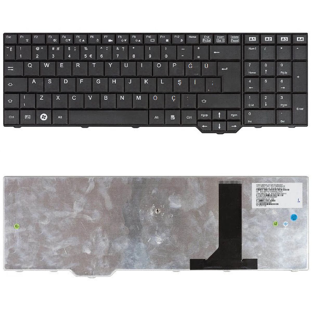 Fujitsu Siemens S26391-F170-B250, 860N71118-S Klavye Tuş Takımı Tuş Seti Siyah Türkçe