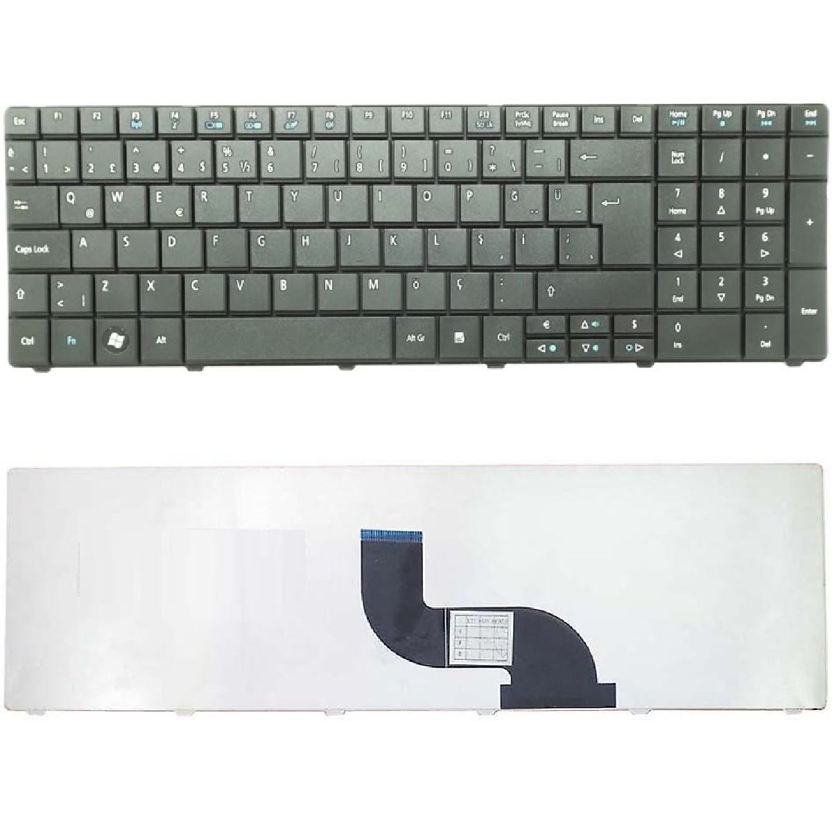 Packard Bell Z5WT1, Z5WT3 Klavye Tuş Takımı Türkçe Siyah Q Tuş Yapısı