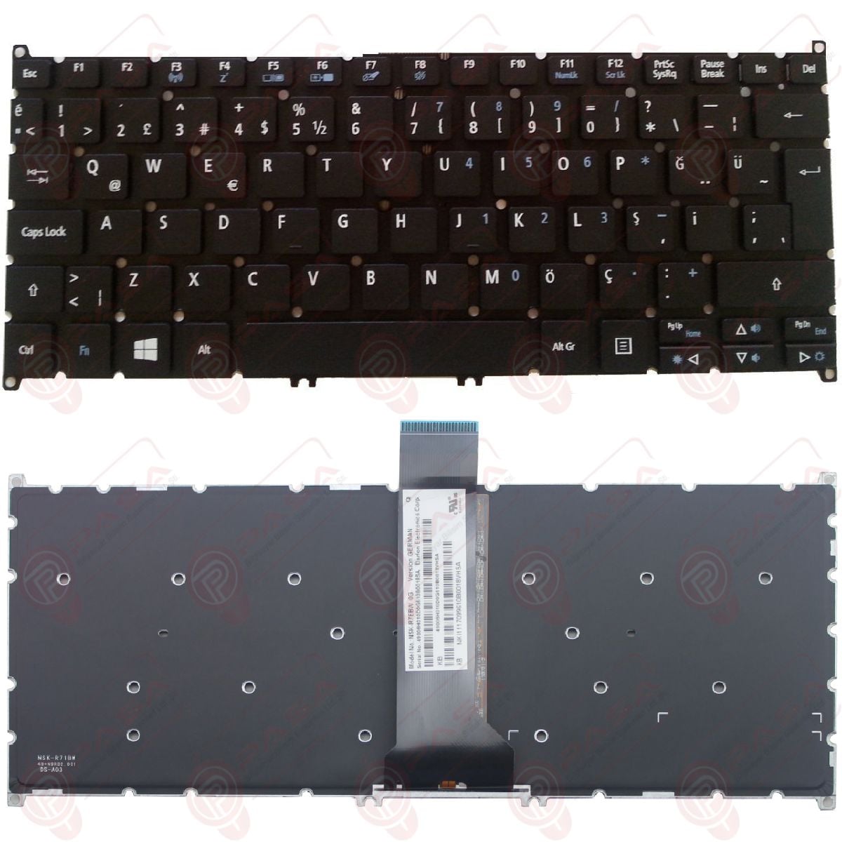 Acer Aspire E3-111, E3-111-C15R, E3-111-C1T0 Klavye Tuş Takımı Tuş Seti Led Işıklı Siyah Türkçe