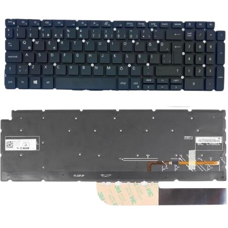 Dell inspiron 5501-S35G1F85N Uyumlu Klavye Tuş Takımı Tuş Seti Led Işıklı Siyah Türkçe