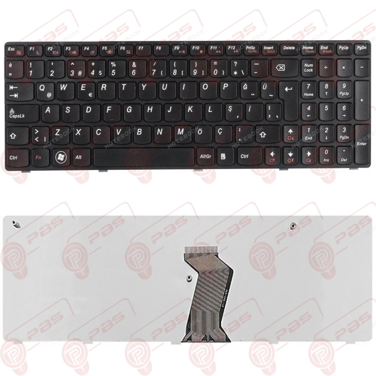 Lenovo 25-009963, 25-011424 Klavye Çerçeveli Tip Siyah TR