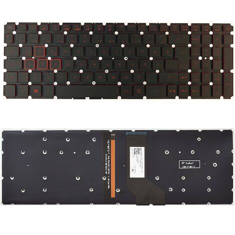 Acer Nitro 5 AN515-52-53QZ, AN515-52-54ZN Uyumlu Klavye Kırmızı Tuş Takımı Led Işıklı Tuş Seti Türkçe