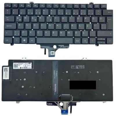 Dell Latitude 7520, 15 7520, 15-7520 Uyumlu Klavye Tuş Takımı Tuş Seti Led Işıklı Siyah Türkçe