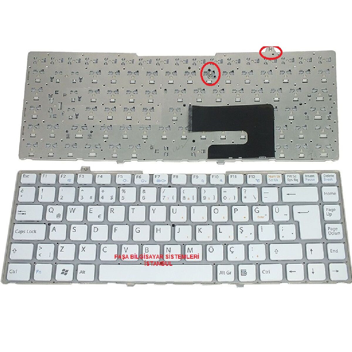 Sony Vaio VGN-FW4, VGN-FW5, VGN-FW6 Klavye Beyaz TR