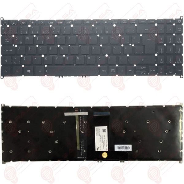 Acer Aspire SF315-41, SF315-51, SF315-52 Klavye Tuş Takımı Tuş Seti Led Işıklı Siyah Türkçe