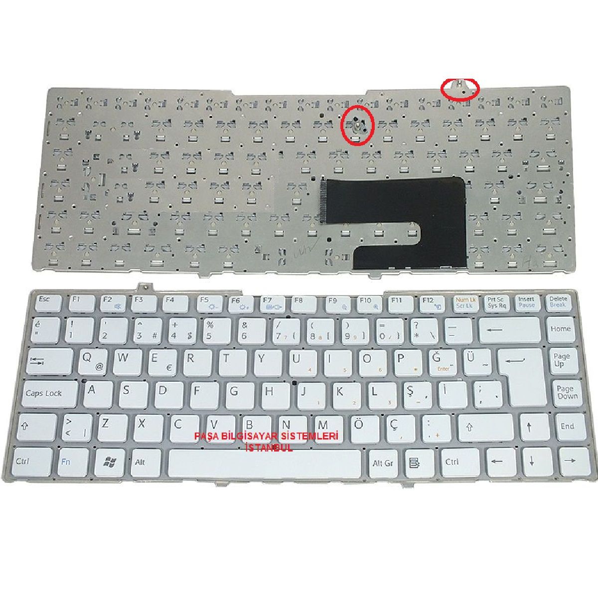 Sony Vaio VGNFW7, VGNFW8, VGNFW9 Klavye Beyaz TR